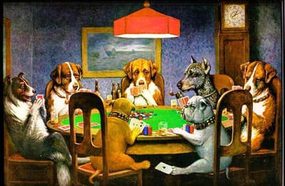 Poster Dogs Playing Poker ('Honden spelen poker') - 50x70 cm