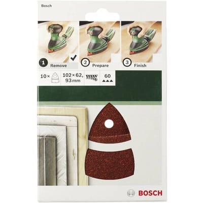 Bosch Accessories 2609256A63 Multi-schuurpapier Met klittenband, Geperforeerd Korrelgrootte (num) 80 (l x b) 102 mm x 62.93 mm 10 stuk(s)