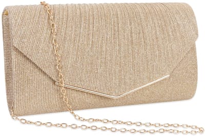 Dailygoods- Clutch Elegant - Avondtas Dames - Satijnen Handtas - Kettingtas - Pailletten - Hoogwaardig PU-leer