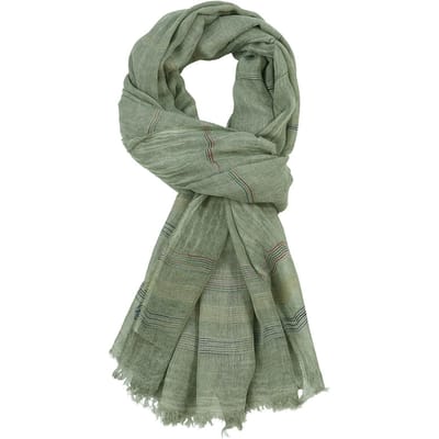Europese En Amerikaanse Bandana Sjaal Katoen Linnen Garengeverfd Gestreept Sjaals Kwast Lange Sjaal Mannen Accessoires gray