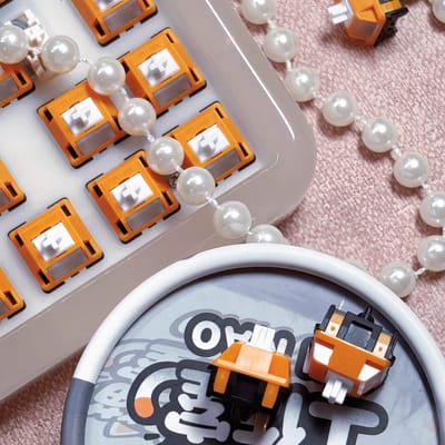 HMX Retro Sakura Silent Switch 5-pins lineaire 42gf actuatie 48gf mechanisch toetsenbord mute-schakelaars voorgelubreerde POM+TPE-stem