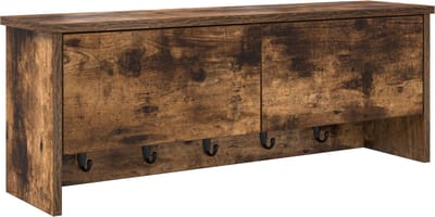 vidaXL - Wandgemonteerde - kapstok - Muurmontage - Rook - Eiken - 80 - x - 20 - x - 30 - cm