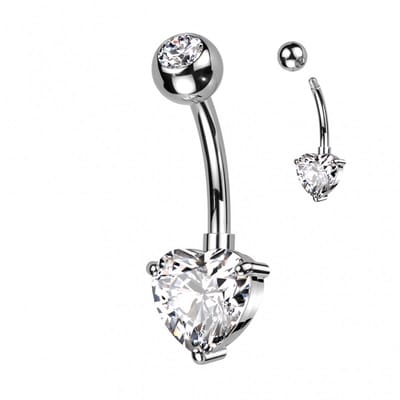 Piercing titanium hartje steen - LMPiercings