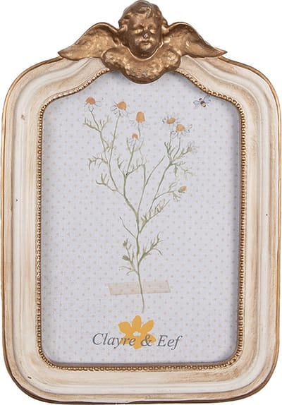 Clayre & Eef Fotolijst 10x15 cm Beige Goudkleurig Polyresin