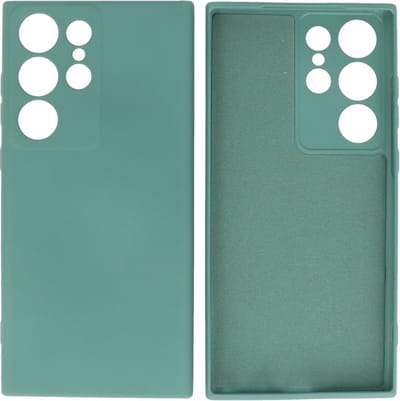 Fashion Backcover Telefoonhoesje - Color Hoesje - Geschikt voor de Samsung Galaxy S23 ULtra - Donker Groen
