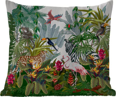 PillowMonkey - Sierkussen - Jungle - Dieren - Kussen jungle - Sierkussen buiten - Kussen bladeren - 40x40 cm