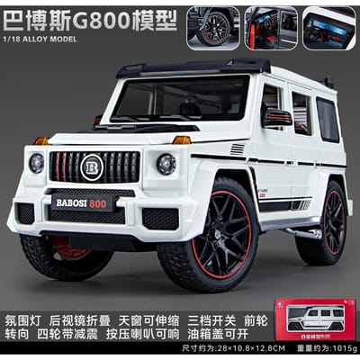 1:18 Mercedes Benz Bbs G800 Gemodificeerde Luxe Off Road SUV Legering Metaal Diecast Modelauto Woondecoratie Desktop Display Ornament