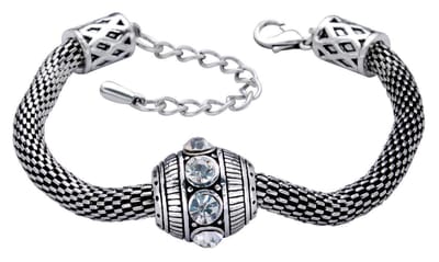 Behave - Armband mesh koord met steen - stoer chic voor dagelijks gebruik