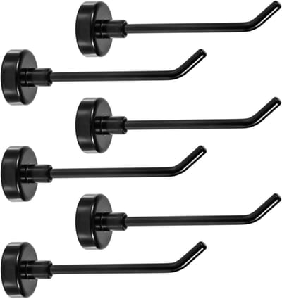 Magnetische Haken, 1 kg 7,1 cm Lang Robuuste Magneethaken Sterke Magnetische Cruisehangers voor Cruiseschip Garage Keuken Koelkast (Zwart)