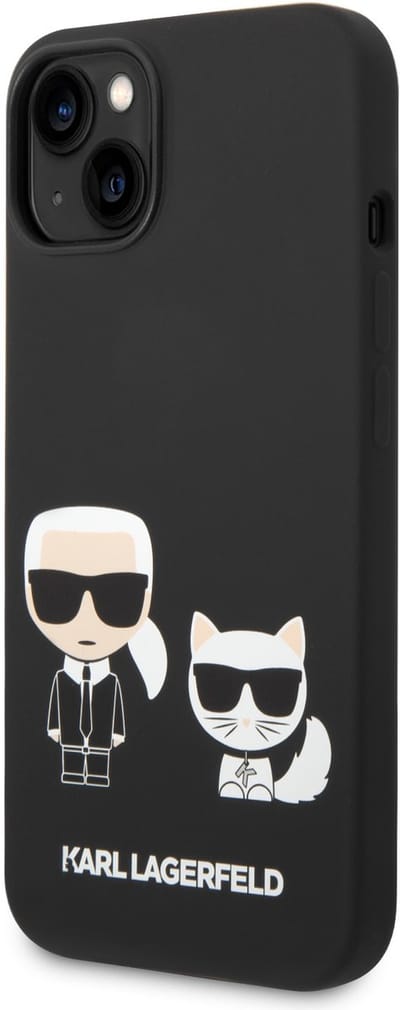Karl Lagerfeld KLHMP14MSSKCK iPhone 14 Plus 6,7" hardcase zwart/zwart Vloeibare siliconen Karl & Choupette Magsafe