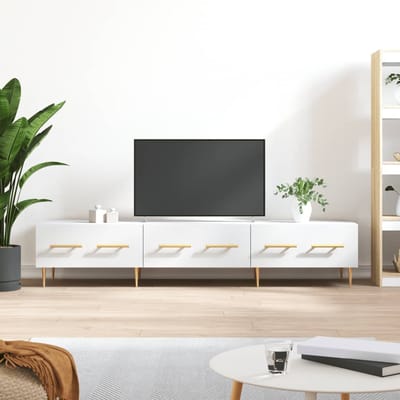 vidaXL - Tv-meubel - 150x36x30 - cm - bewerkt - hout - wit