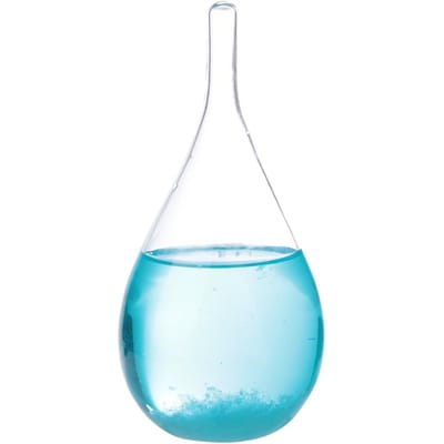 Gouttelettes d'eau Tempête de vent Verre Prévisions météorologiques Bouteille Cristal Chimie Décor (Bleu Sans Base)