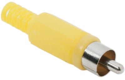 10x RCA Stekker Mannelijk Geel – Tulp Plug met Trekontlasting – Audio & Video Connector met Kunststof Behuizing (Ø 5,5 mm) - 10 Stuks [05077SA]