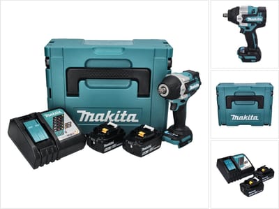 Makita DTW 700 RTJ accu slagmoersleutel 18 V 700 Nm 1/2" XPT Borstelloos + 2x oplaadbare accu 5.0 Ah + lader + Makpac