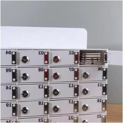 Telefoon Lockerkast - Opbergkast Telefoon - Apparaten Opbergen - Met Deursloten - 9 Sleuven - Zilver