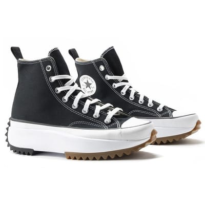 Baskets Converse Run Star Hi Noires Unisexe Blanc Gomme 166800C 37.5