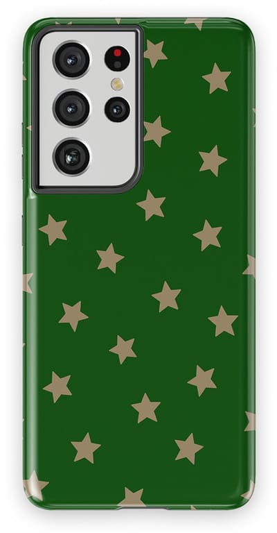 DripCase Hoesje Samsung Galaxy S21 Ultra | Sterren Design | Magnetisch Opladen | 2-in-1 Ontwerp | Stars Backcover Forest Gold