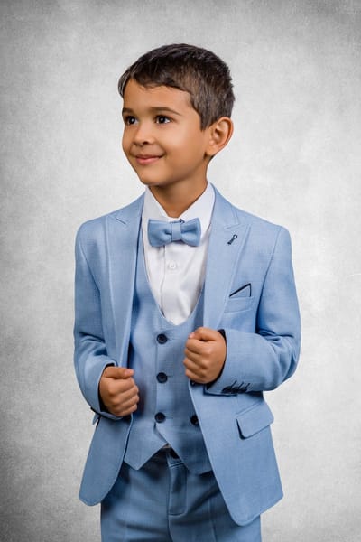 Kinder smoking kostuum (134) 5delig Kinder smoking pak jongens kleding set kinderpak kostuum suit communie nette slim fit pak bruidsjonker