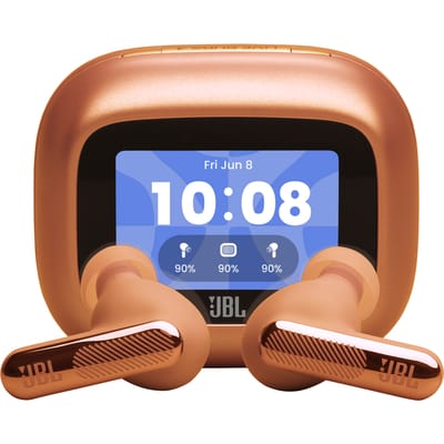 JBL Live Beam 4 – Draadloze Oortjes met Noise Cancelling – Smart Case met Touchscreen – Draadloos Bluetooth Oordopjes – 48 uur – Waterdicht – IP55 - Oranje