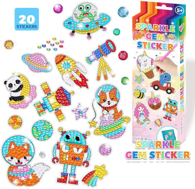 Stickers - 06 - Astronauten / Ruimte - voor kinderen - diamond painting - compleet pakket - Diamond painting by Wietske