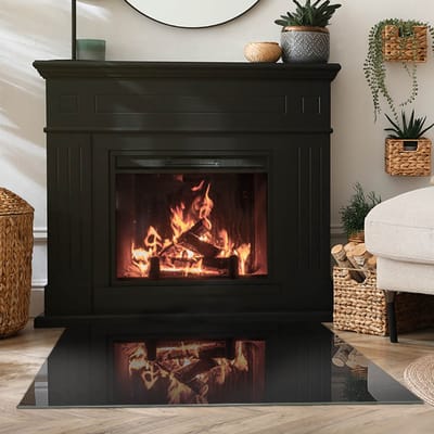 Coloray Vloerplaat Houtkachel - Vloerplaat voor Houtkachel - 100 cm x 70 cm - Vloerplaat Open Haard - Zwart Vloerplaat Kachel - Verwarmingsaccessoires - Plaat voor Onder Kachel - Kachel Vloerplaat - Vloerplaat Voor Kachel
