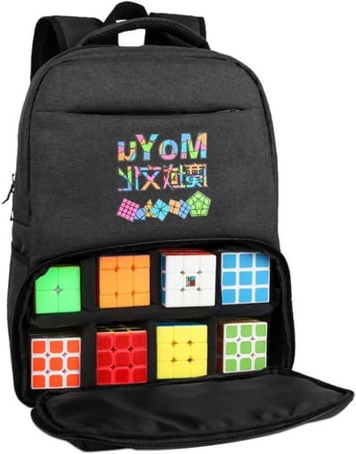 Rubiks Kubus Tas - Puzzel Opbergtas - Puzzels Vervoeren - Speciale Compartimenten - 42 x 32 x 15.5 cm - Donkergrijs