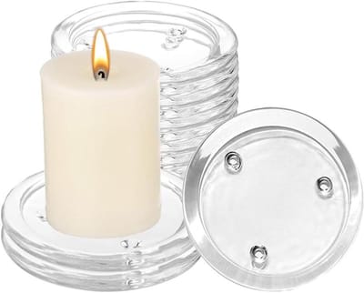 12 stuks doorzichtige transparante kaarsplaat, ronde glazen kaarsenhouder, kaarsenhouders voor dineren bruiloft feest tafel middenstuk, 3 inch (12, 3 inch)