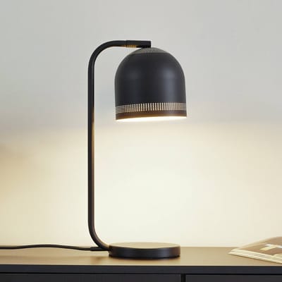 Nola tafellamp Oura, zwart, hoogte 45 cm, ijzer, E14