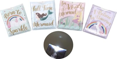 "CGB GIFTWARE Cloud Nine Set of 4 Unicorn & Mermaid Hand Held Pocket LED Torches | 4 Designs | Battery Included "
