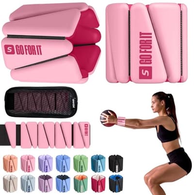 Verstelbare pols- en enkelgewichten set van 2 - 0,5 kg elk voor thuisgym, hardlopen, yoga en krachttraining