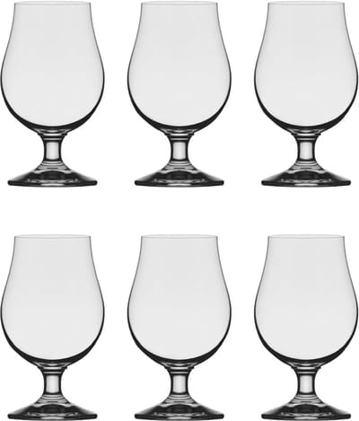 Set van 6 Biertulpen van Kristalglas – 390 ml – Vaatwasmachinebestendige Bierglazen voor Bierliefhebbers
