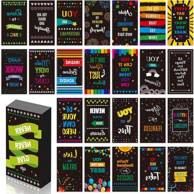 Inspirerende Magneten Set van 50 Stuks, 25 Ontwerpen, Positieve Stickers voor Kinderen en Volwassenen, Ideaal voor Koelkastdecoratie en Motivatie