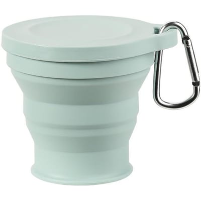 180ml Opvouwbare beker Mini Intrekbare beker Siliconen Draagbare theekop Buiten Reizen Koffie Telescopische drinkbeker met deksel 180ml lichtgroene kleur