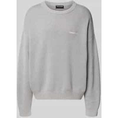 Oversized gebreide pullover met labelstitching