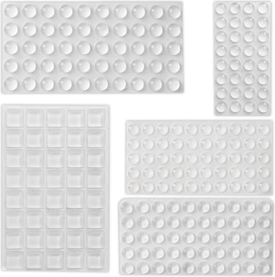 stootdoppen zelfklevend - set van 222 - voor meubels en glasplaten - 5 groottes - transparant