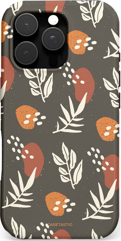 Casetastic hoesje geschikt voor Apple iPhone 16 Pro - MagSafe - Dubbellaagse bescherming - Zandsteen - Fashion Case - Donkergrijs Taupe Grijs Terracotta