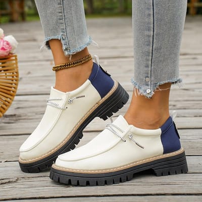 Dames Loafers Nieuwe Dikke Hak Chunky Zool Platte Schoenen Comfortabele Sneakers Dames Lente Herfst Britse Stijl Damesschoenen 36 brown