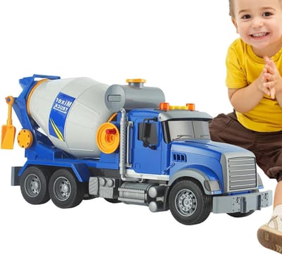 Betonmixer Speelgoed - Cementwagen Bouwvoertuig - Fantasie Spel - Realistische Lichtgeluiden - 42.5 cm - Grijs