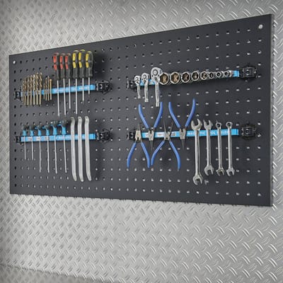 Datona® Magneetstrip voor gereedschapsbord 40 cm (set van 4 stuks) - Zwart