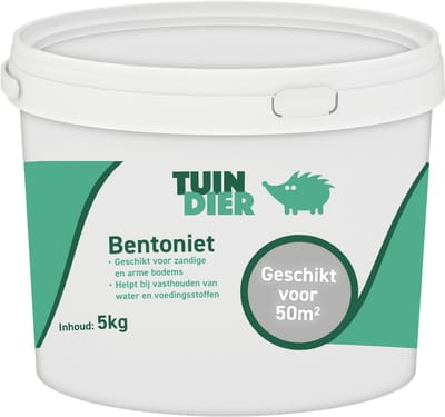 Bentoniet | Zandgrond verbeteraar | Bentoniet grondverbeteraar | 100% natuurlijk | In handige bewaaremmer | 5.000 gram | 5 kilogram