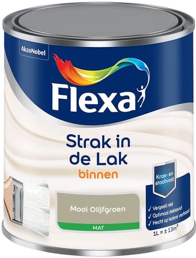 Flexa - Strak In De Lak Binnenlak Mat - Mooi Olijfgroen - Mengverf - 1 L