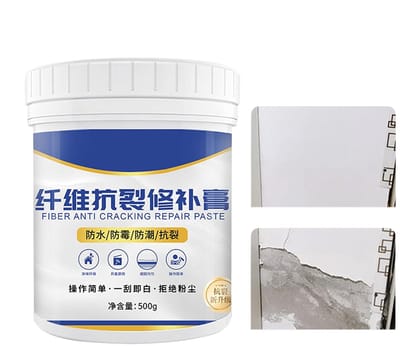 Reparatiepasta Muur - Muurvuller Vulling - Binnen en Buiten - Langdurige Waterbestendig - 500 gram - Wit