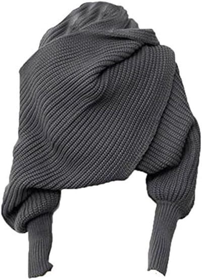 Stijlvolle dames sjaal met mouwen voor de winter - Warm gebreide omslagdoek, veelzijdige cape en sjaal voor elke gelegenheid