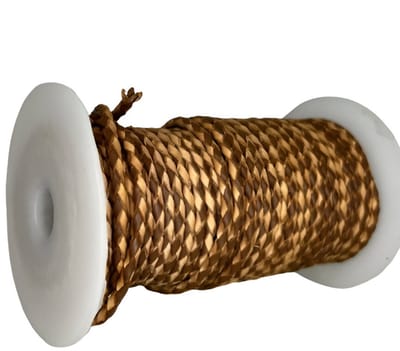 Gevlochten Leren Koord Rond, 10 m x 3 mm - Rond Gevlochten Lederen Koord, Voor Halskettingen, Armbanden, Sieraden, Knutselkralen en Veters (Dark Tan)