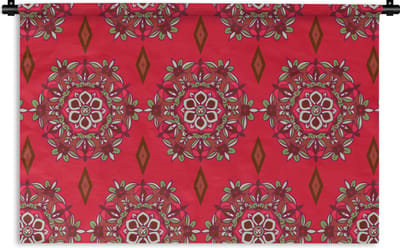 Wandkleed - Wanddoek - Mandala - Design - Bloem - 90x60 cm - Wandtapijt