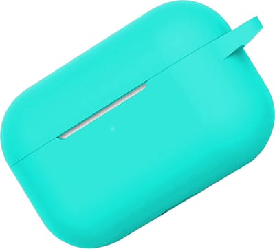Hoes - Geschikt voor Apple Airpods Pro - Siliconen Hoesje met Clip - Silicone Case Cover - Mintgroen