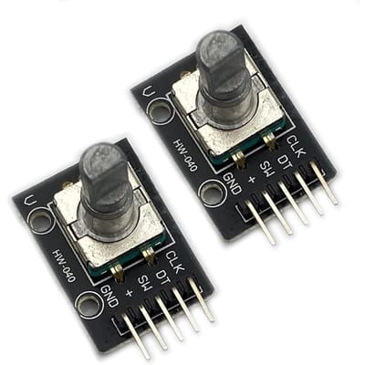 KY-040 Draaiknopmodule – 2 Stuks | Compatibel met Raspberry Pi & Arduino | Draaiknop + Drukknopfunctie