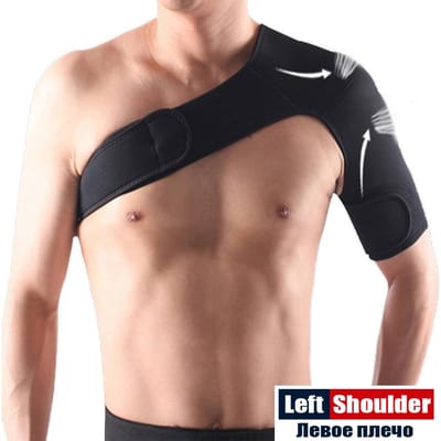 Verstelbare Sports Gym Zorg Enkele Schoudersteun Rugbrace Beschermband Bandriem Band Kussentjes Zwarte Bandage Mannen en Vrouwen St Praktisch Gebruik S for weight 45-70kg