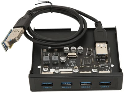 Dailygoody - Voorpaneel Naar USB 3.0 Hub - 4 Poorten - Interne Kaartlezer - Geschikt voor Computerbehuizing - USB-adapter - 3,5 Inch