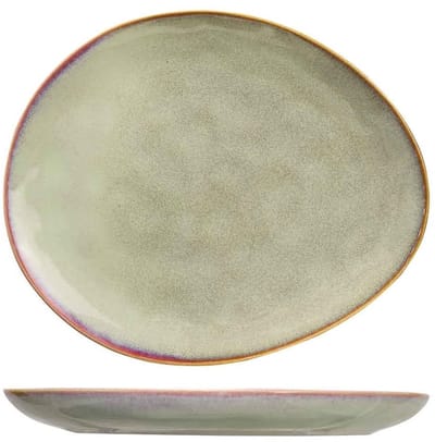 Cosy & Trendy Gebaksbordjes Trentino Groen/Roze 4 Stuks 15 x 11.5 cm Aardewerk - Vaatwasser- & Magnetronbestendig